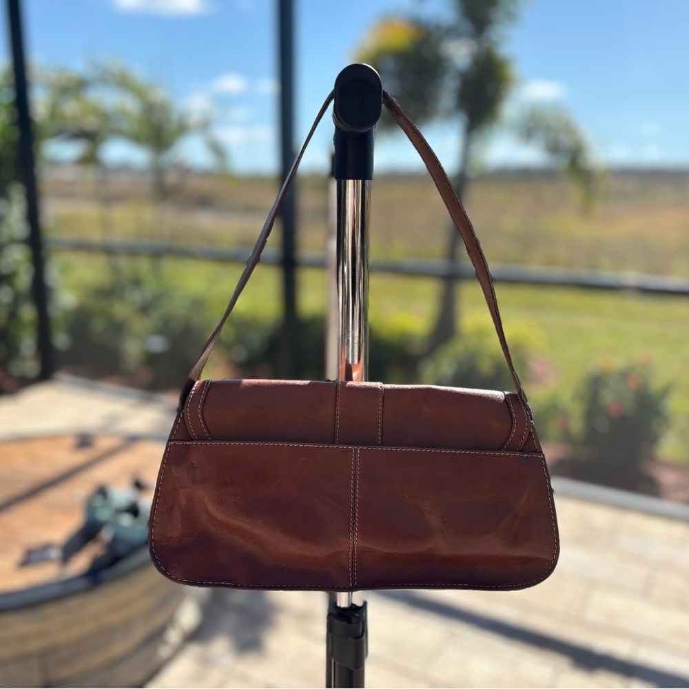 Vintage EGO Leather Shoulder Bag | Y2K Brown Sturdy Leather | Good Condition - Picture 6 of 12